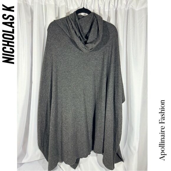 NICHOLAS K HERON PONCHO IN CHARCOAL GREY NWOT IN XS/S - Picture 7 of 10